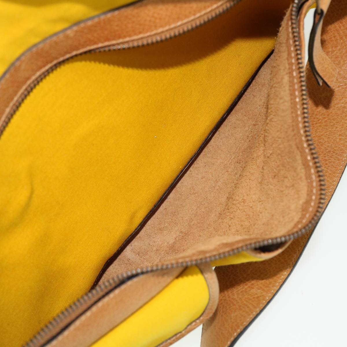 BURBERRY Shoulder Bag Canvas Leather Yellow Auth bs7538