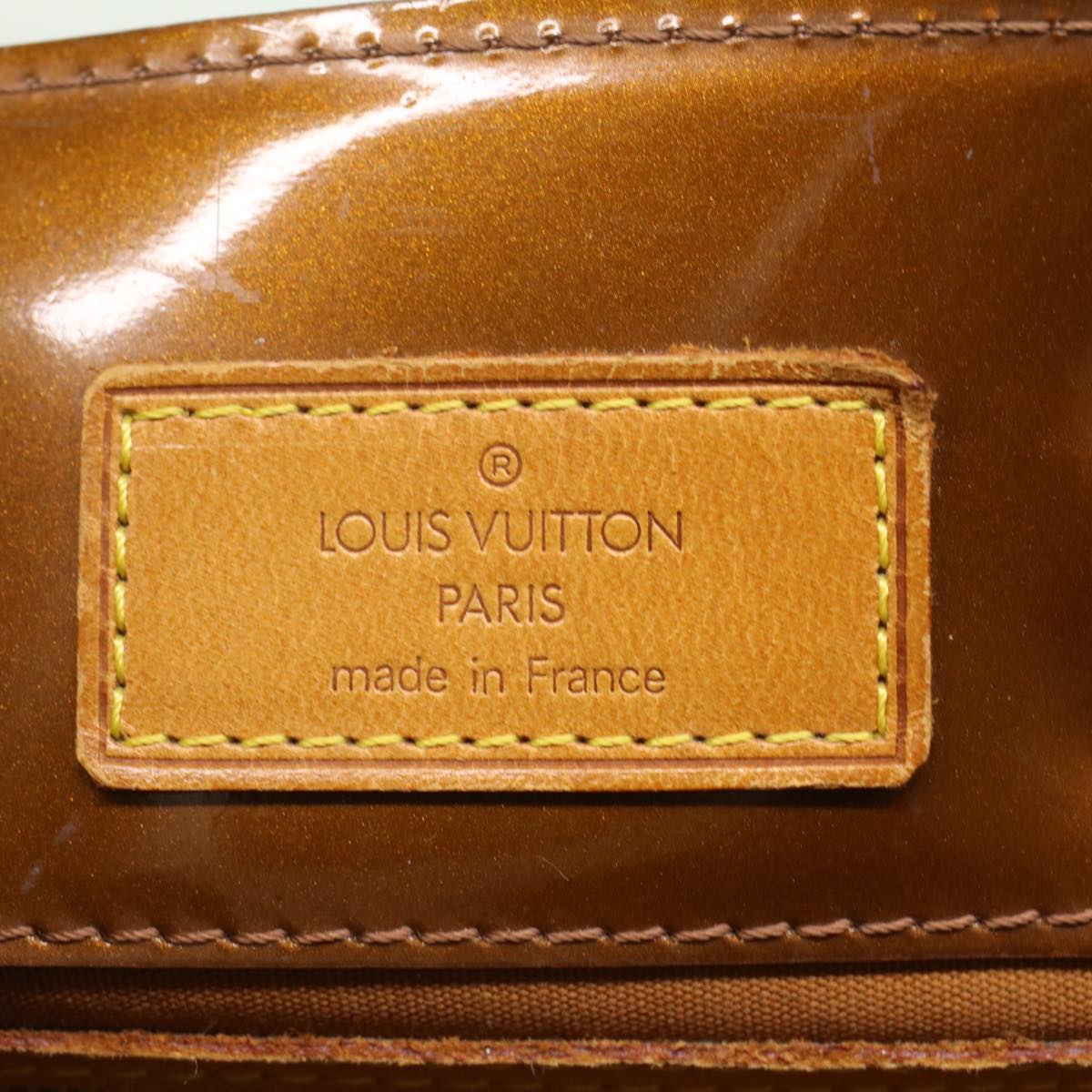 LOUIS VUITTON Monogram Vernis Reade PM Hand Bag Bronze M91146 LV Auth bs7607