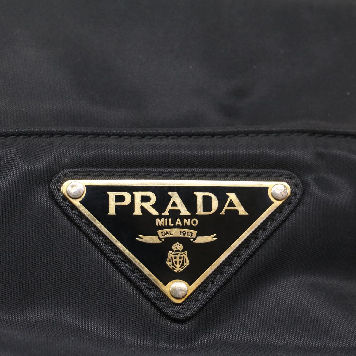 PRADA Hand Bag Nylon Black Auth bs7612