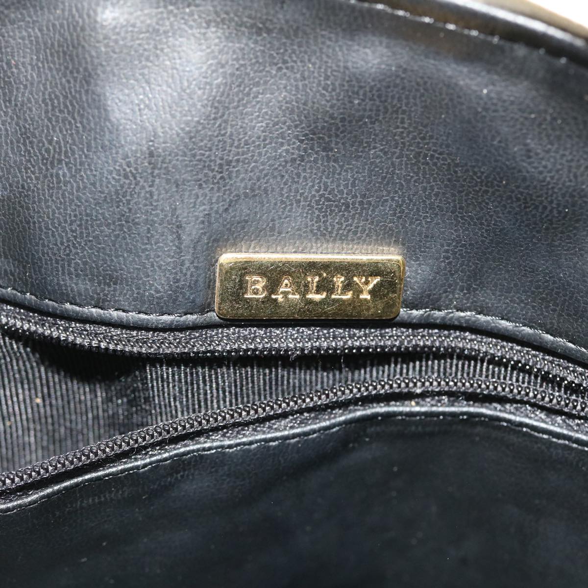 BALLY Hand Bag Leather Beige Auth bs7622