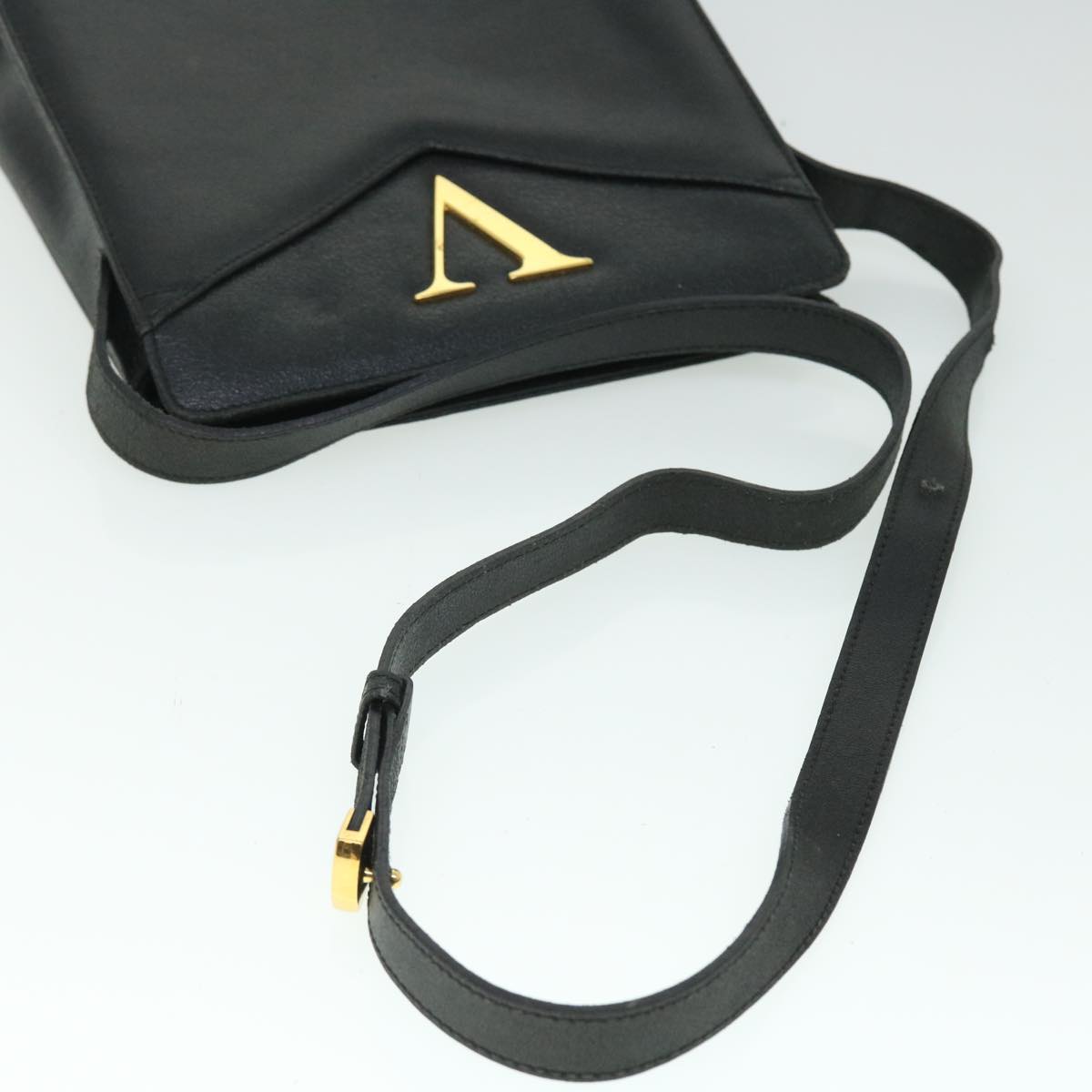VALENTINO Shoulder Bag Leather 2Set Black Auth bs7631