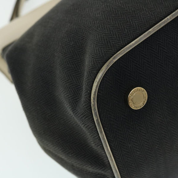 BVLGARI Isabella Rossellini Shoulder Bag Canvas 2way Black Auth bs7634