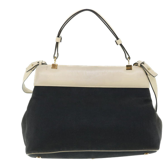 BVLGARI Isabella Rossellini Shoulder Bag Canvas 2way Black Auth bs7634