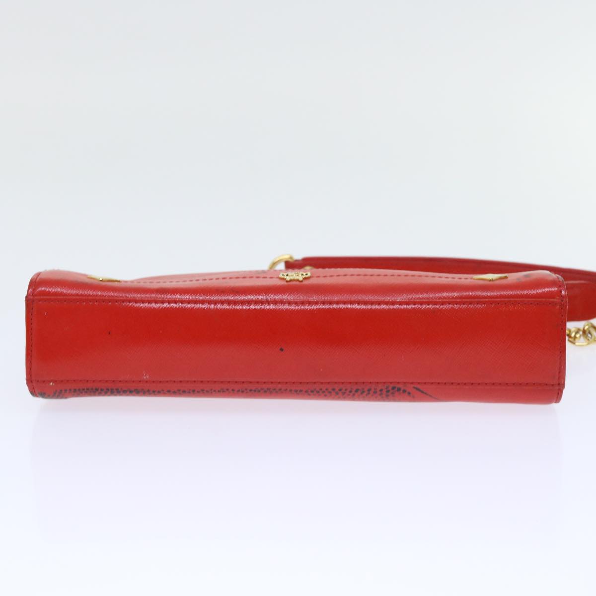 MCM Shoulder Bag Canvas Leather 2Set Red Beige Auth bs7647