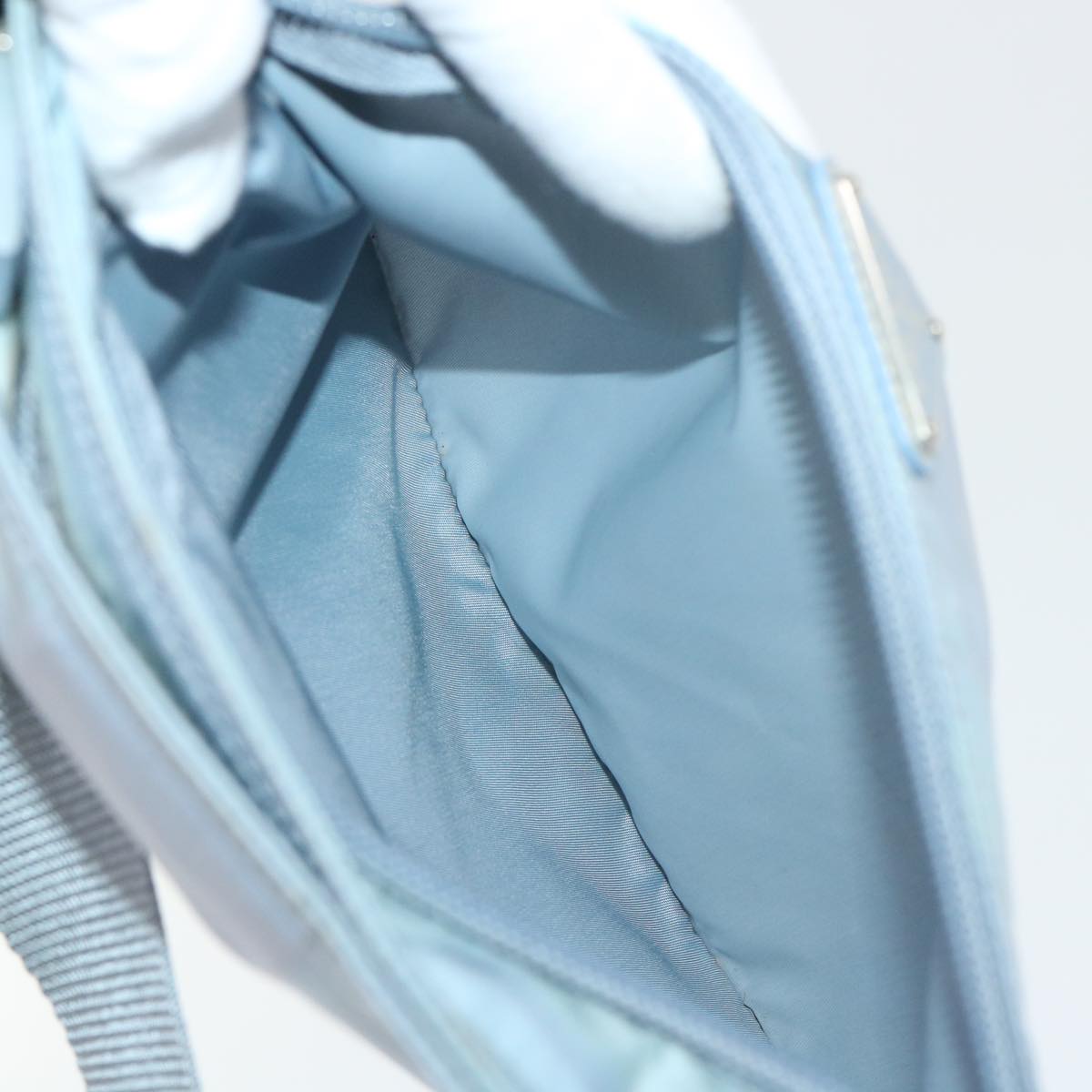PRADA Shoulder Bag Nylon Light Blue Auth bs7685