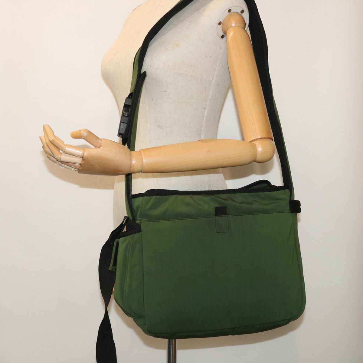 Miu Miu Shoulder Bag Nylon Green Auth bs7704