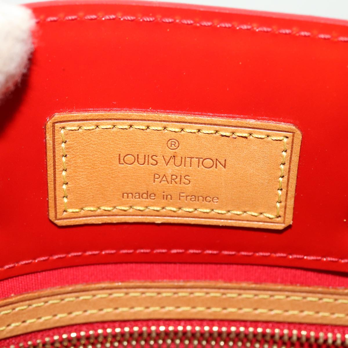 LOUIS VUITTON Monogram Vernis Reade PM Hand Bag Red M91088 LV Auth bs7708
