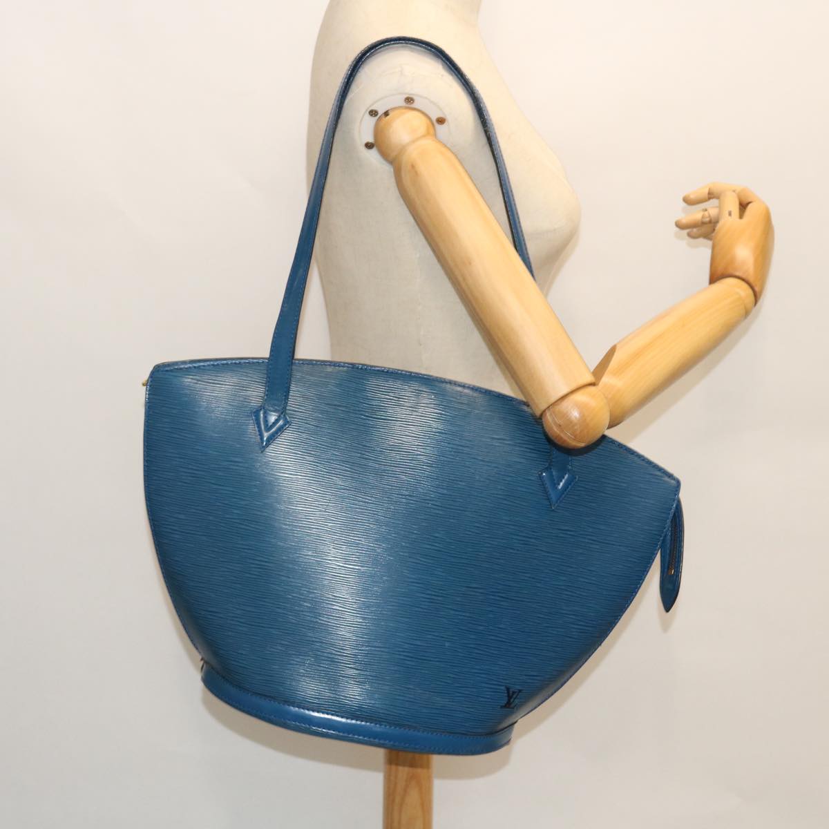 LOUIS VUITTON Epi Saint Jacques Shopping Shoulder Bag Blue M52275 LV Auth bs7718