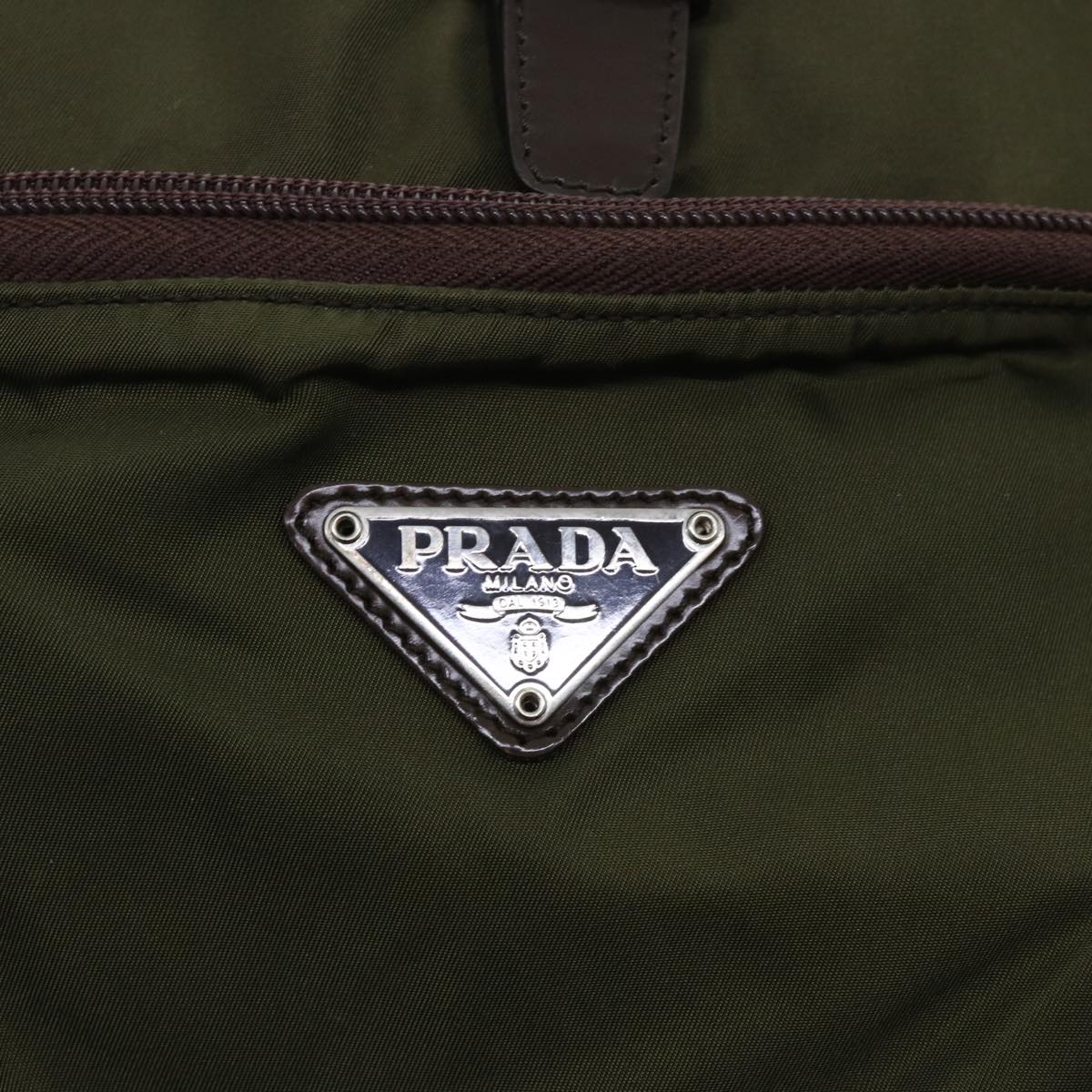 PRADA Backpack Nylon Khaki Auth bs7768