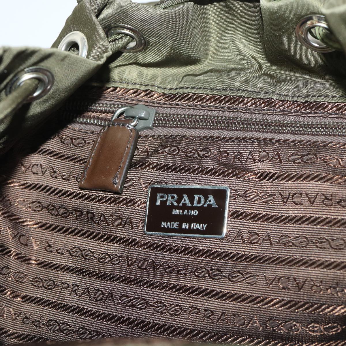 PRADA Backpack Nylon Khaki Auth bs7768