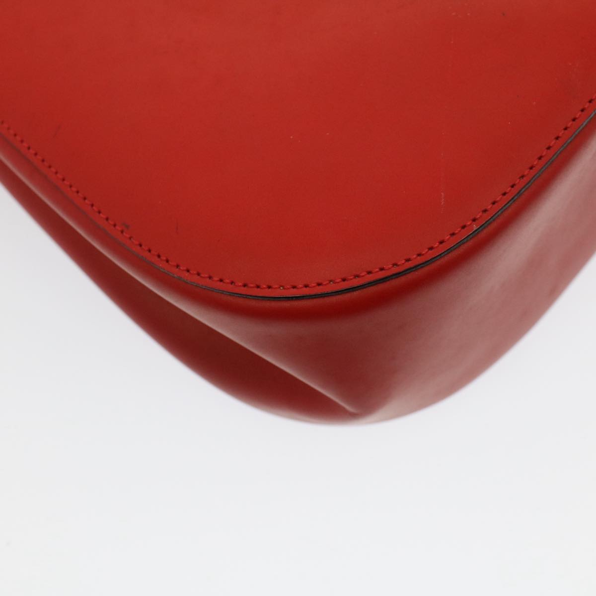 CELINE Shoulder Bag Leather Red Auth bs7778