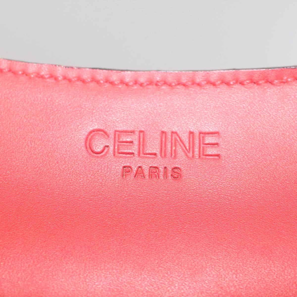 CELINE Shoulder Bag Leather Red Auth bs7778