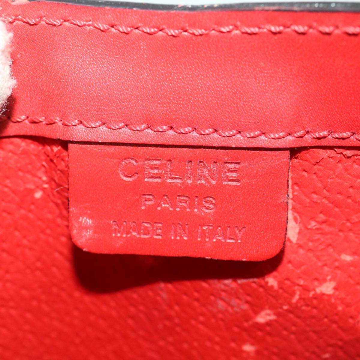 CELINE Shoulder Bag Leather Red Auth bs7778