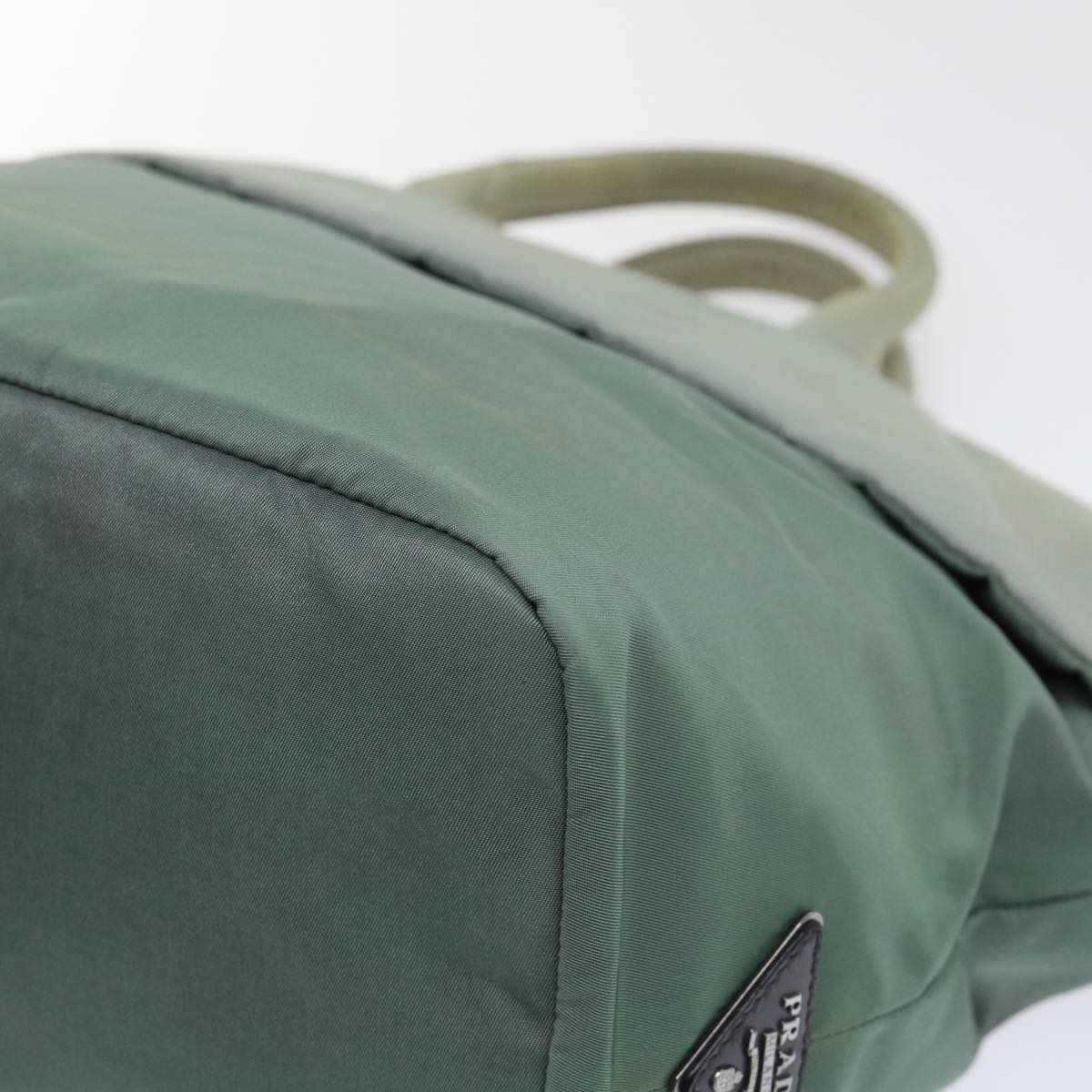 PRADA Tote Bag Nylon Green Auth bs7806
