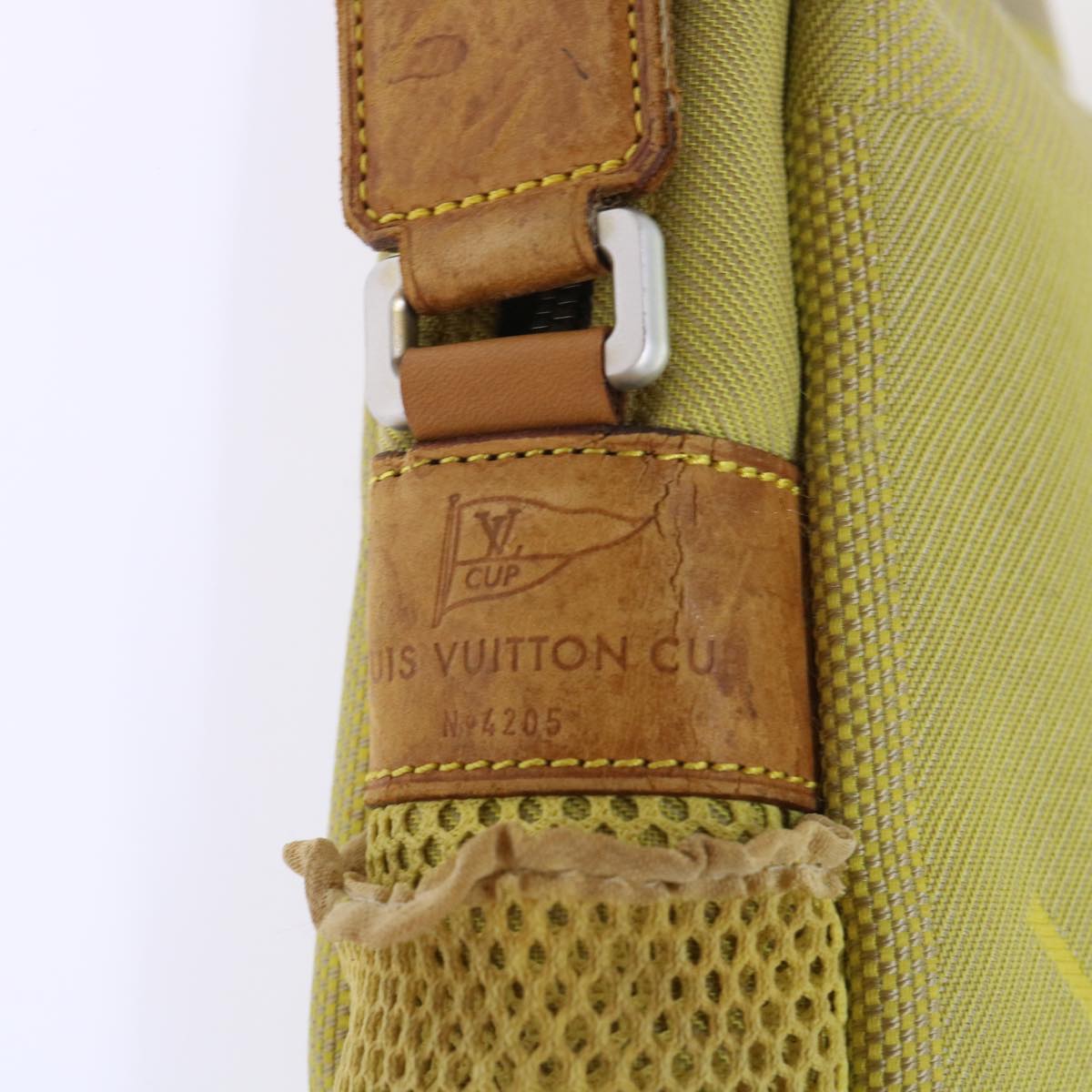 LOUIS VUITTON Damier Geant Weatherly Shoulder Bag Yellow M80636 LV Auth bs7812