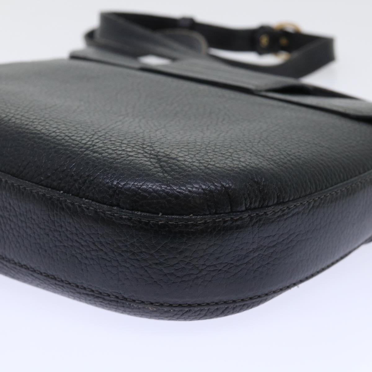 BALLY Shoulder Bag Leather Black Auth bs7842