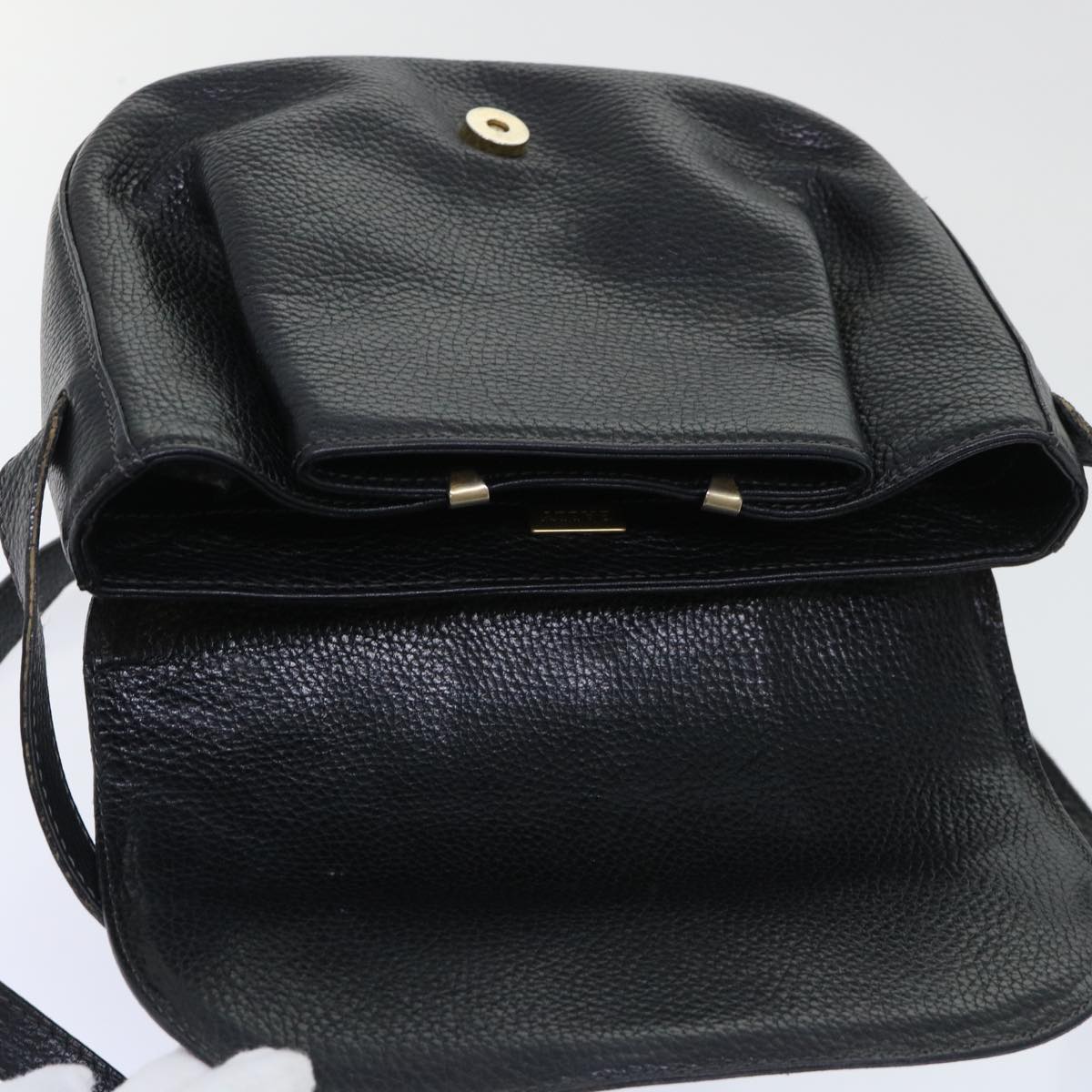 BALLY Shoulder Bag Leather Black Auth bs7842