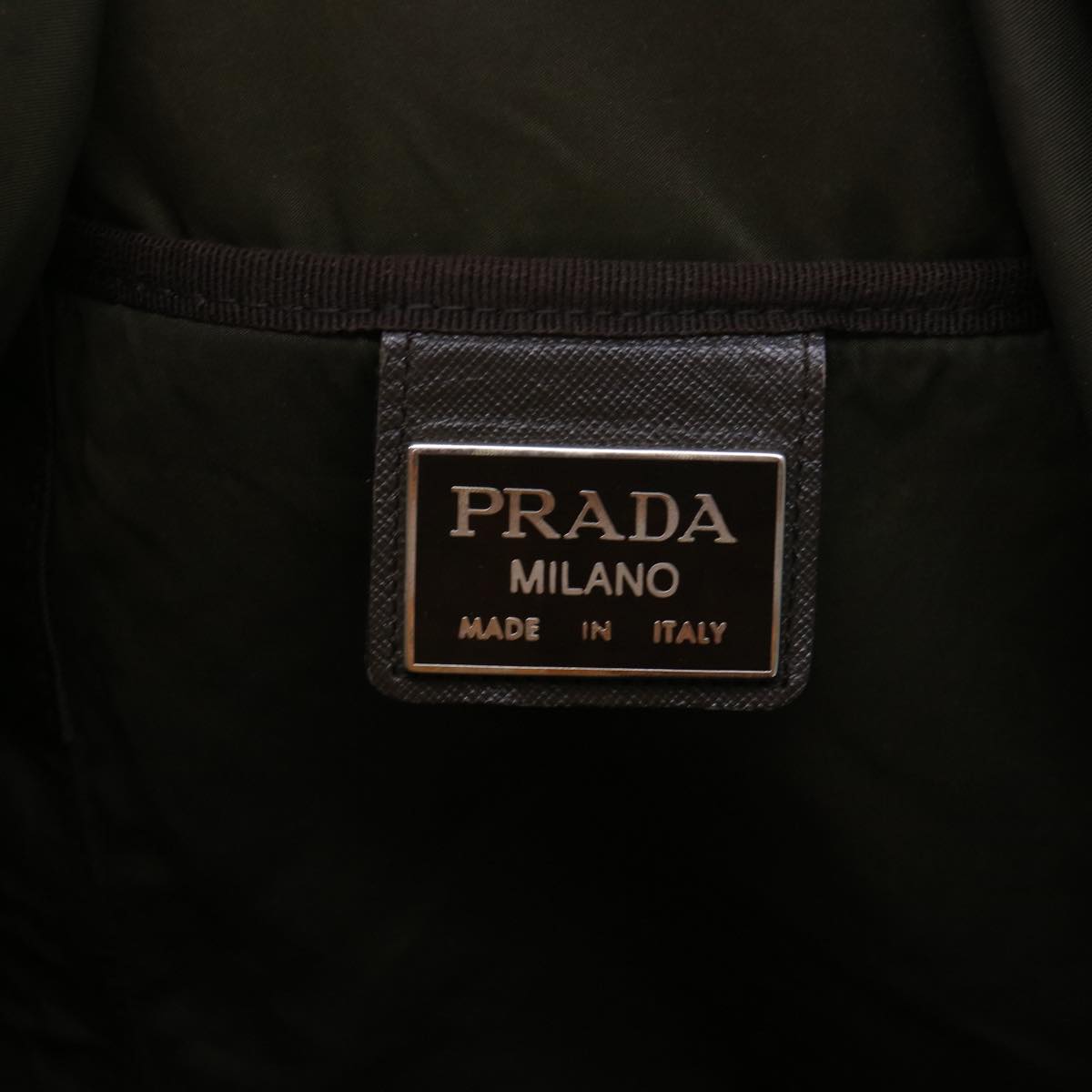 PRADA Boston Bag Nylon 2way Khaki Auth bs7861