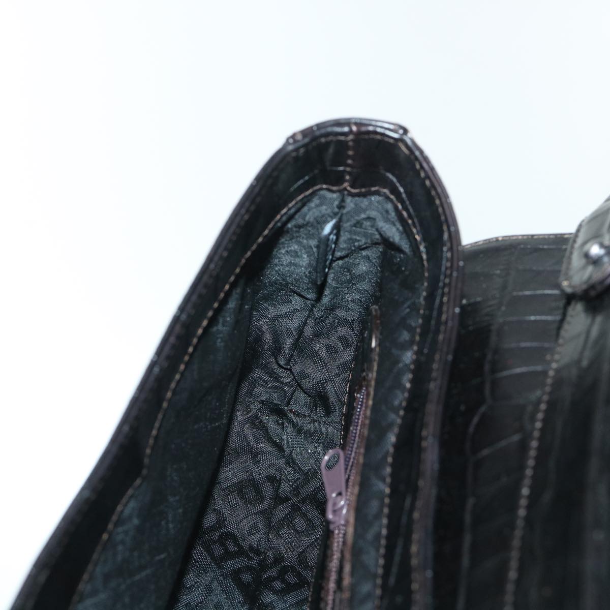 BALLY Shoulder Bag Leather Black Auth bs7892