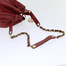 CHANEL Chain Shoulder Bag Lamb Skin Red CC Auth bs7902-10
