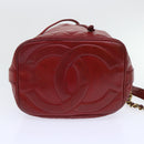 CHANEL Chain Shoulder Bag Lamb Skin Red CC Auth bs7902-7