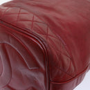 CHANEL Chain Shoulder Bag Lamb Skin Red CC Auth bs7902-17