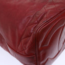 CHANEL Chain Shoulder Bag Lamb Skin Red CC Auth bs7902-18