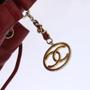 CHANEL Chain Shoulder Bag Lamb Skin Red CC Auth bs7902-19