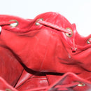 CHANEL Chain Shoulder Bag Lamb Skin Red CC Auth bs7902-21