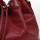 CHANEL Chain Shoulder Bag Lamb Skin Red CC Auth bs7902-3