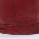 CHANEL Chain Shoulder Bag Lamb Skin Red CC Auth bs7902-4