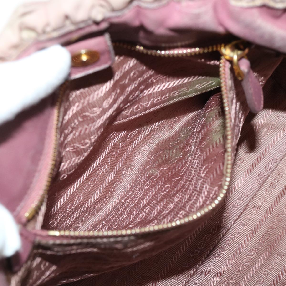 PRADA Hand Bag Nylon Pink Auth bs7913