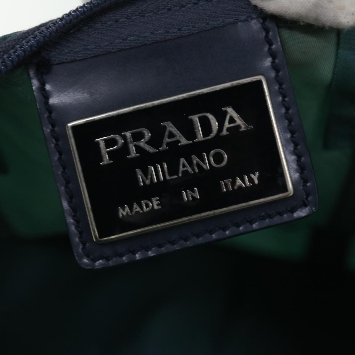 PRADA Boston Bag Nylon Blue Green Auth bs7968