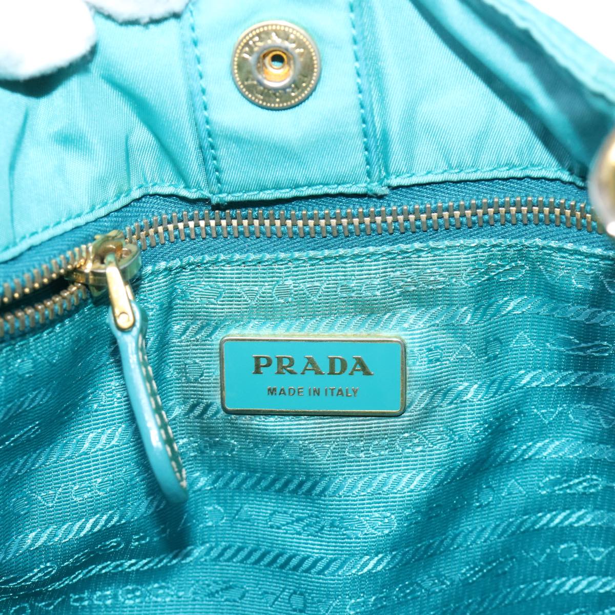 PRADA Shoulder Bag Nylon Light Blue Auth bs7970