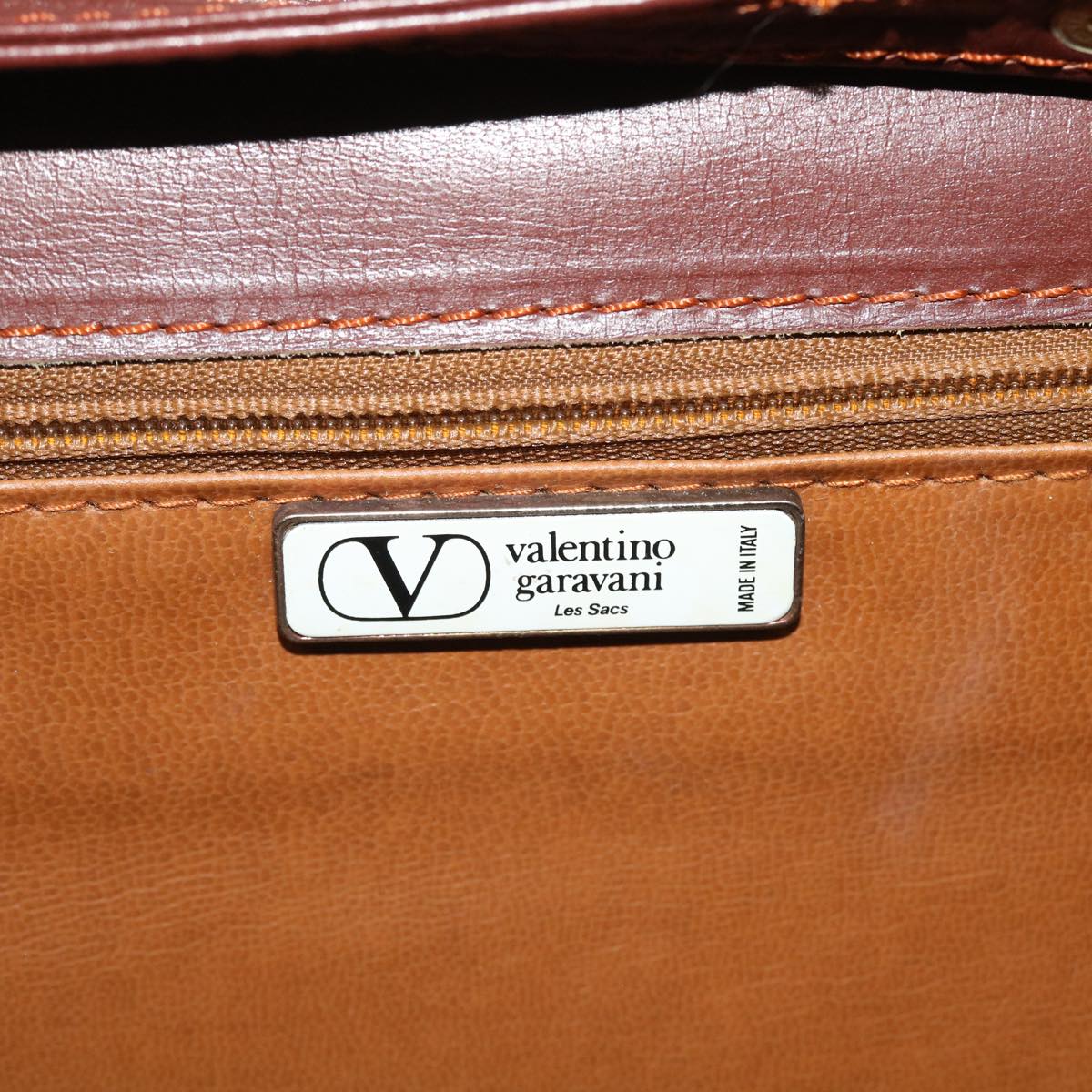 VALENTINO Shoulder Bag Leather Brown Auth bs7976