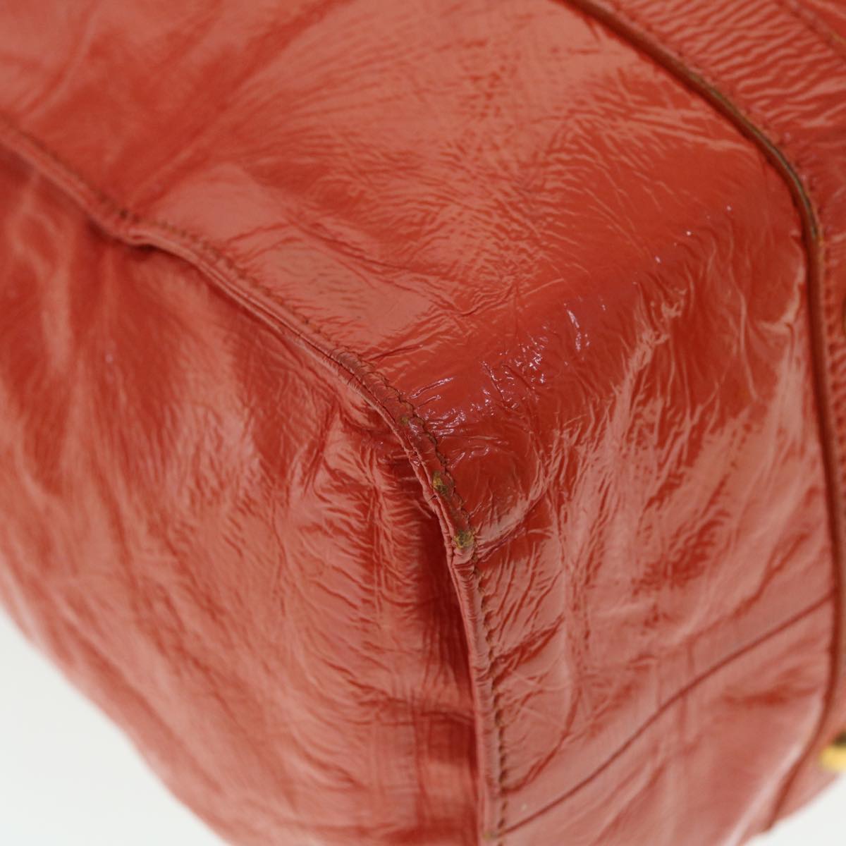 Miu Miu Shoulder Bag Leather Orange Auth bs8014