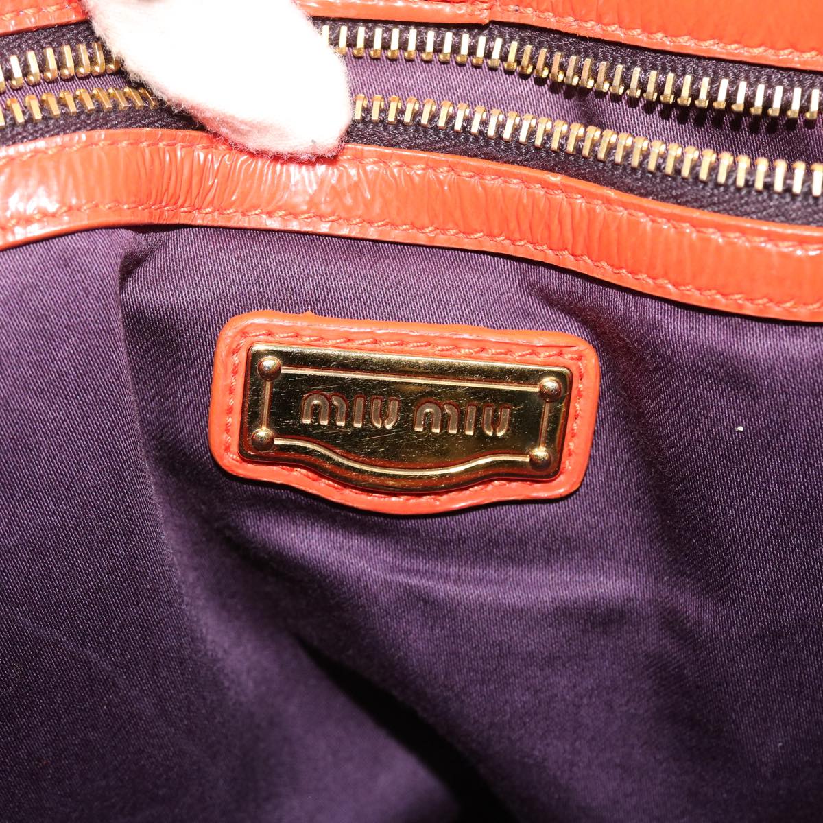 Miu Miu Shoulder Bag Leather Orange Auth bs8014