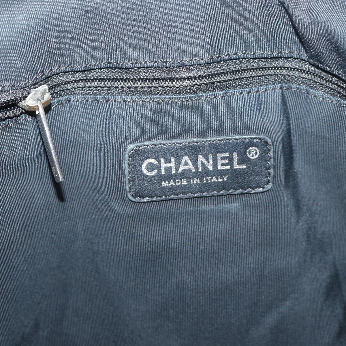 CHANEL Unlimited Shoulder Bag Nylon Silver CC Auth bs8018