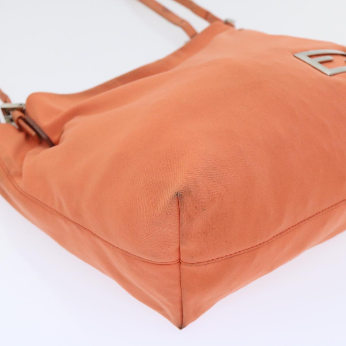 FENDI Shoulder Bag Nylon Orange Auth bs8046