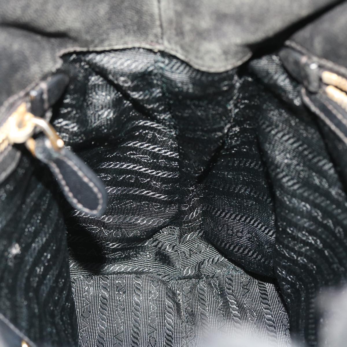 PRADA Hand Bag Nylon Black Auth bs8056