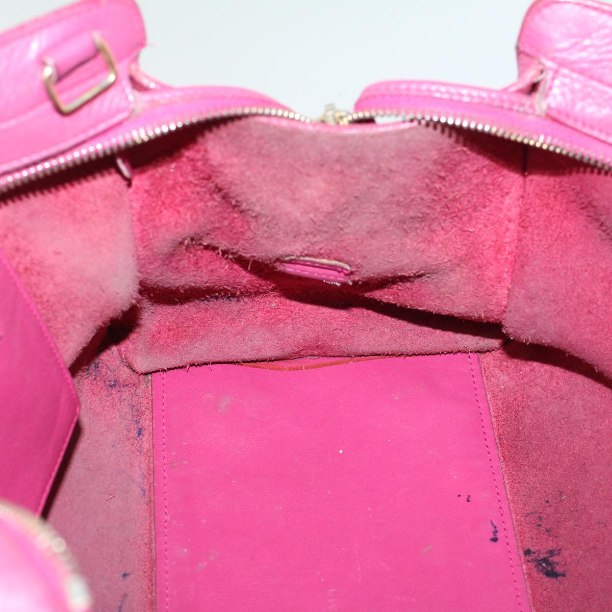 SAINT LAURENT Hand Bag Leather Pink Auth bs8086