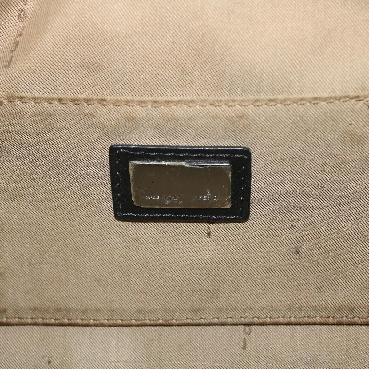 FENDI Zucchino Canvas Hand Bag Beige Auth bs8088