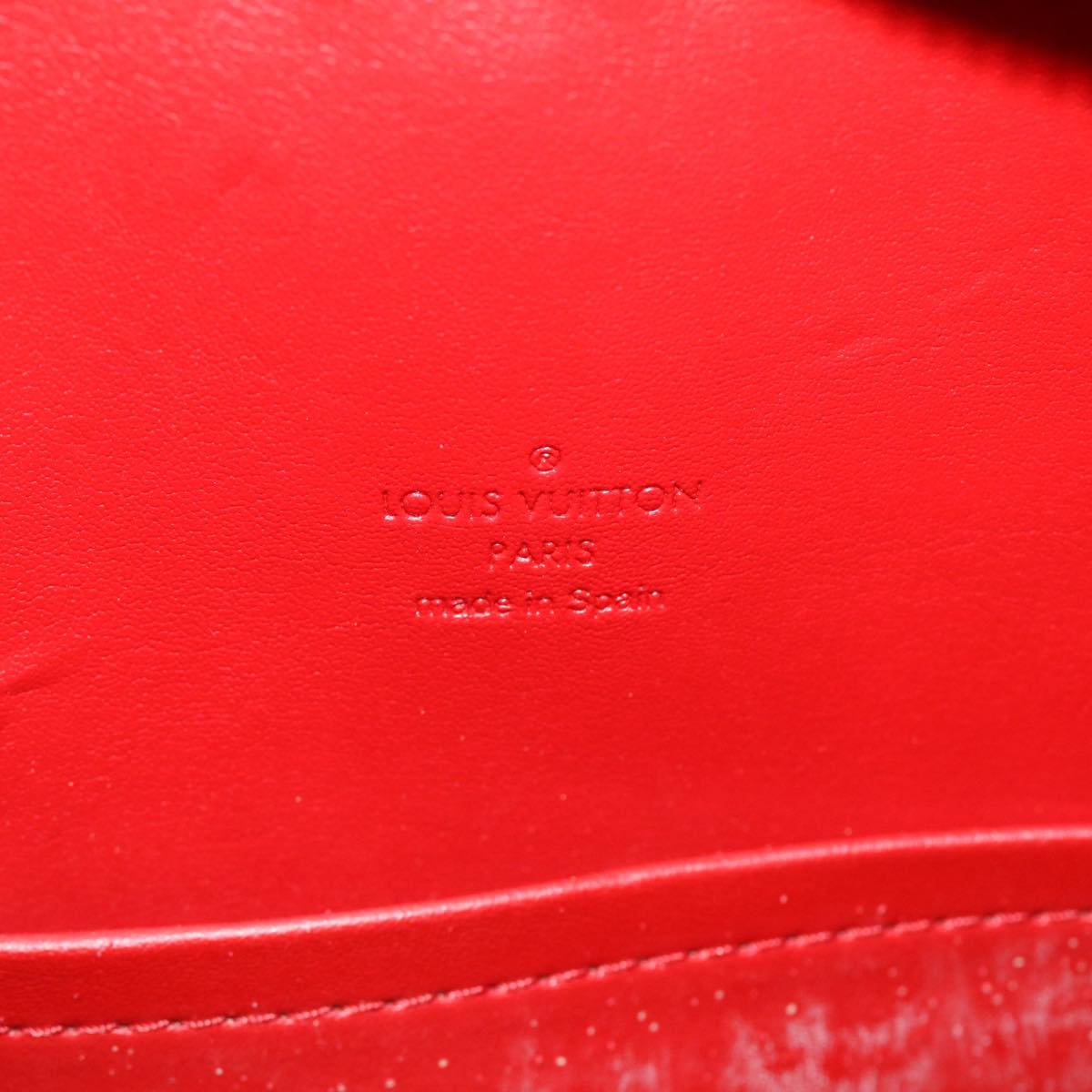 LOUIS VUITTON Monogram Vernis Sutton Hand Bag Red M91080 LV Auth bs8111