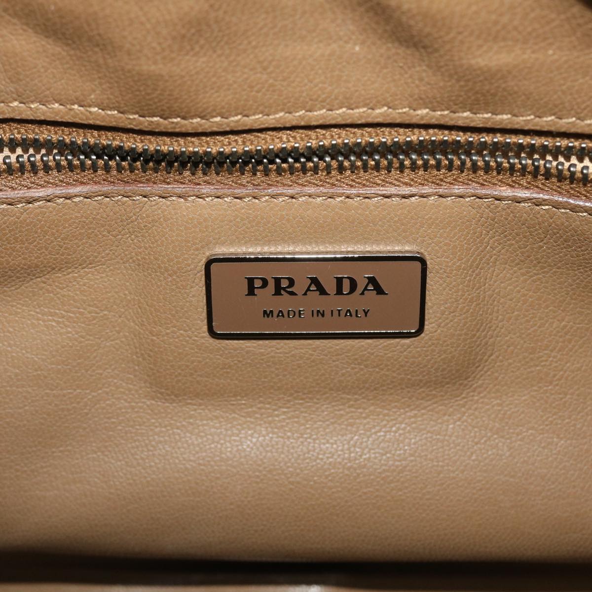 PRADA Hand Bag Leather Brown Auth bs8114