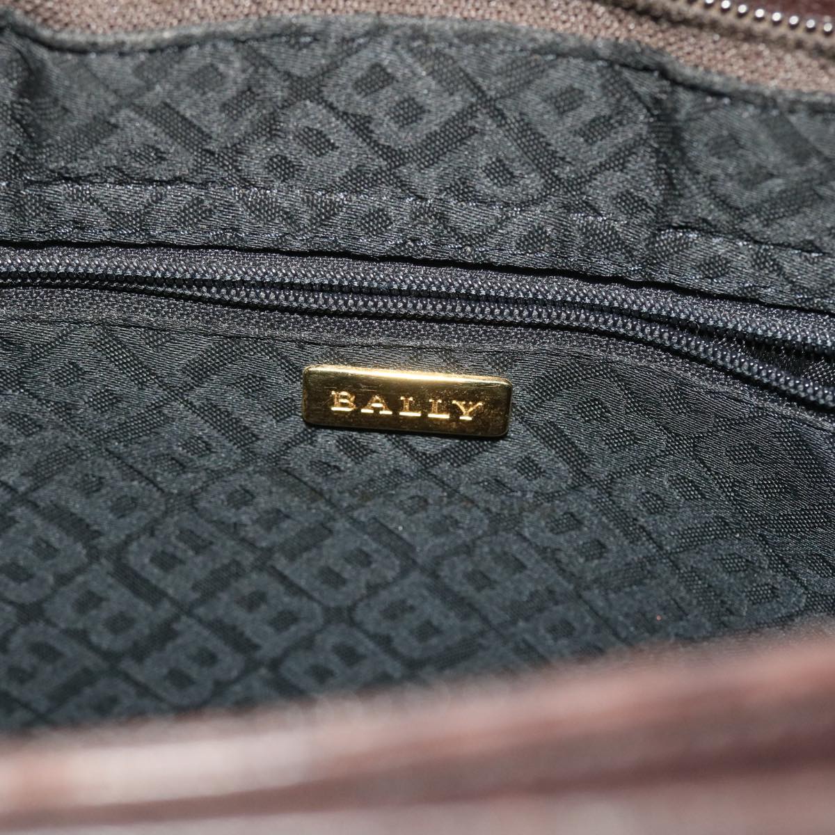 BALLY Quilted Shoulder Bag Leather Brown Auth bs8157