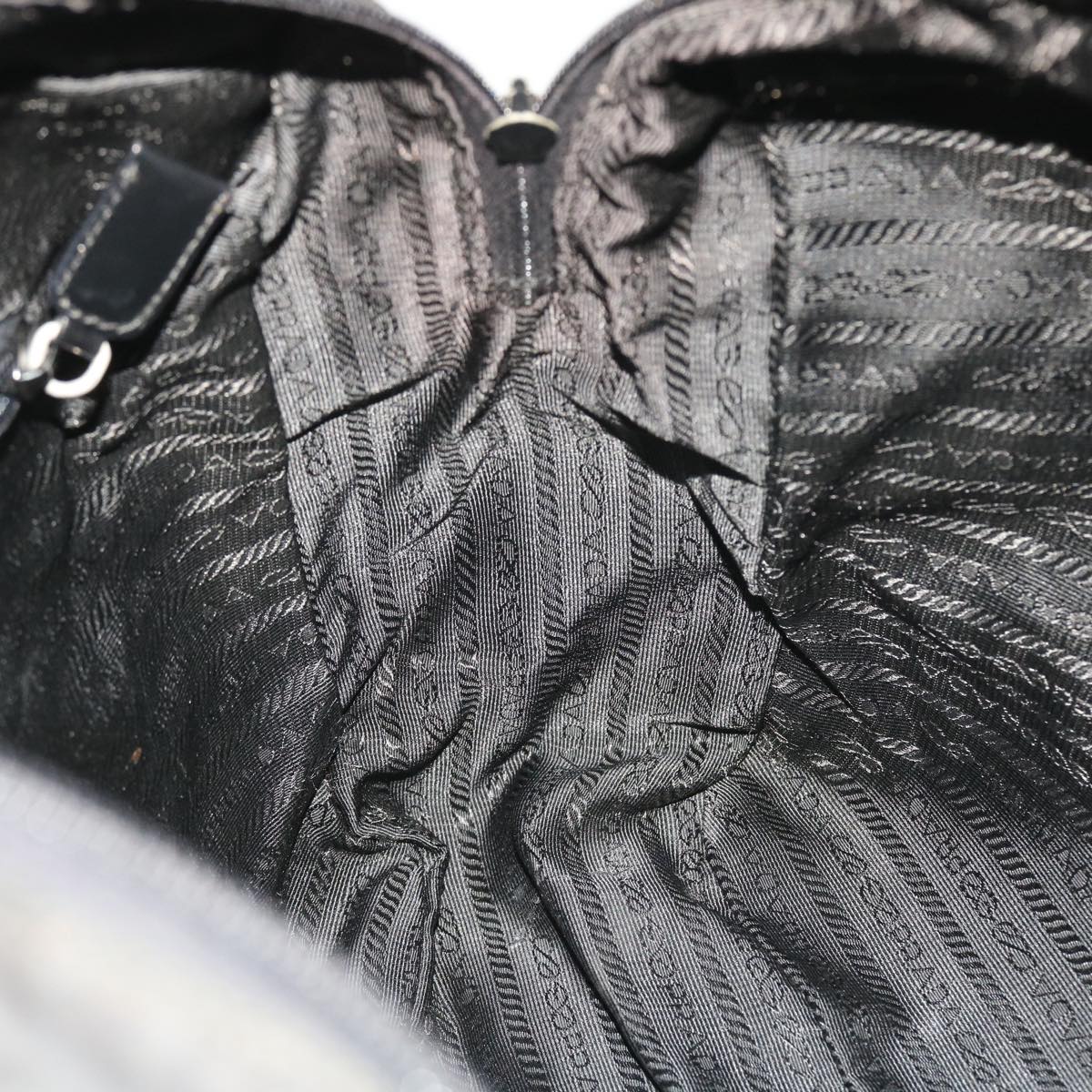 PRADA Hand Bag Nylon Black Auth bs8175