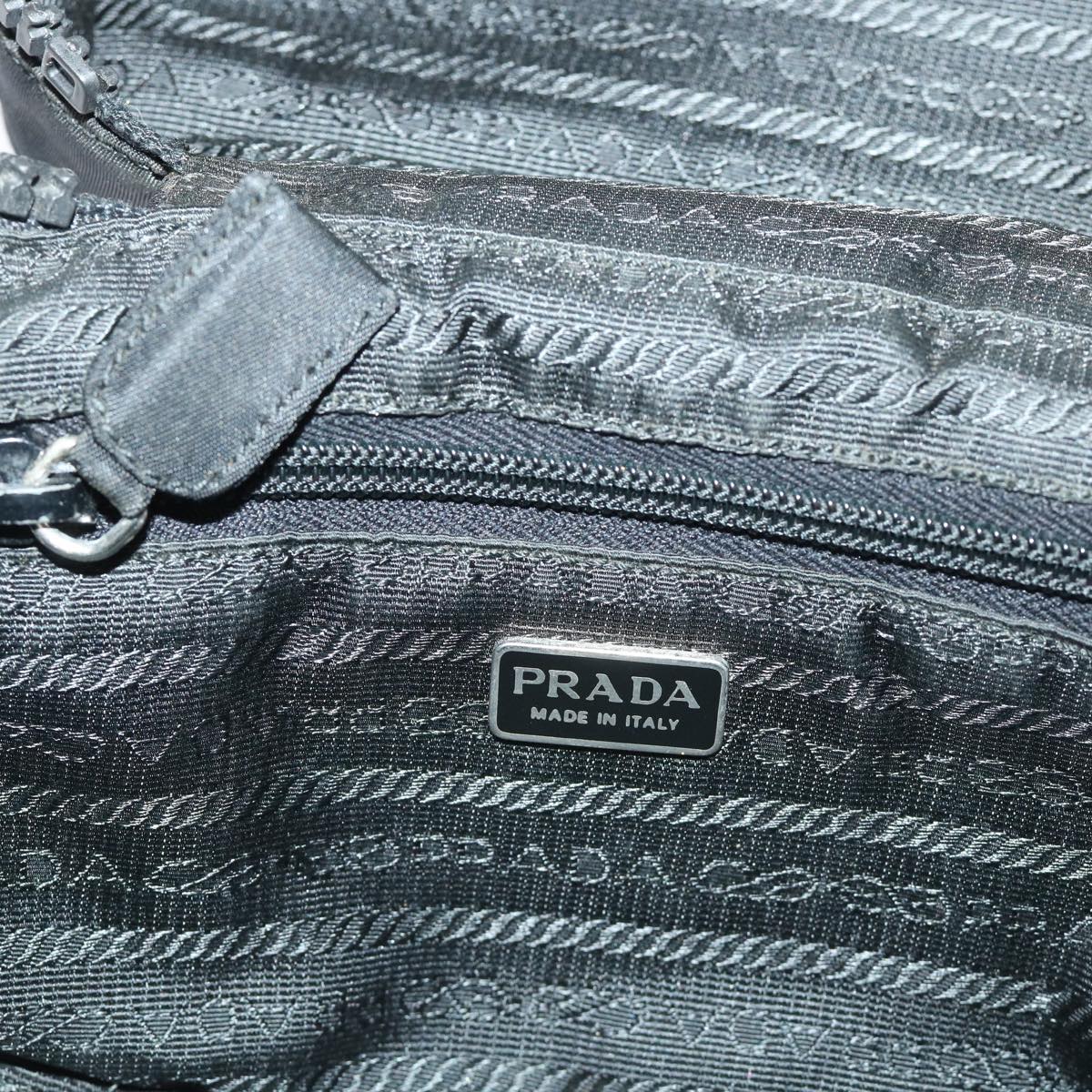 PRADA Vanity Cosmetic Pouch Nylon Black Auth bs8176