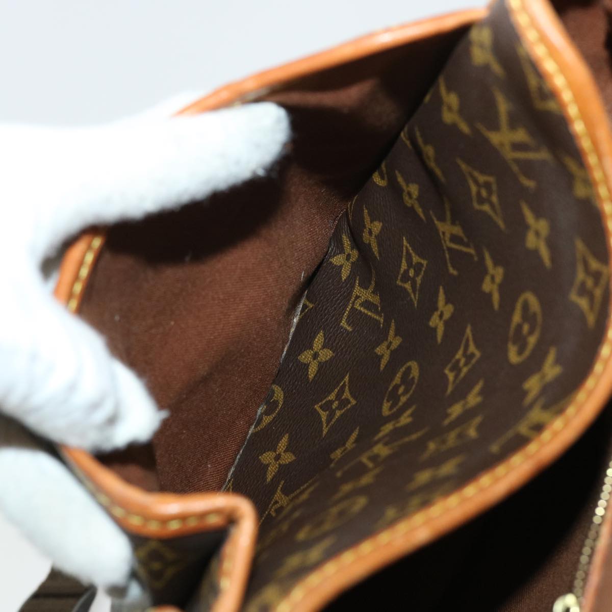 LOUIS VUITTON Monogram Gibeciere GM Shoulder Bag M42246 LV Auth bs8180