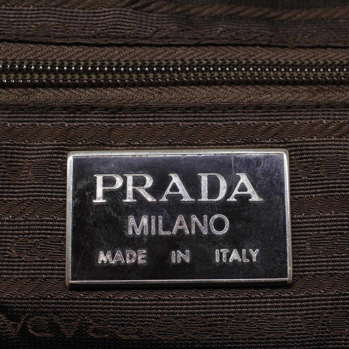 PRADA Boston Bag Nylon Khaki Auth bs8182