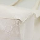 CHANEL Tote Bag Caviar Skin White CC Auth bs8320-10